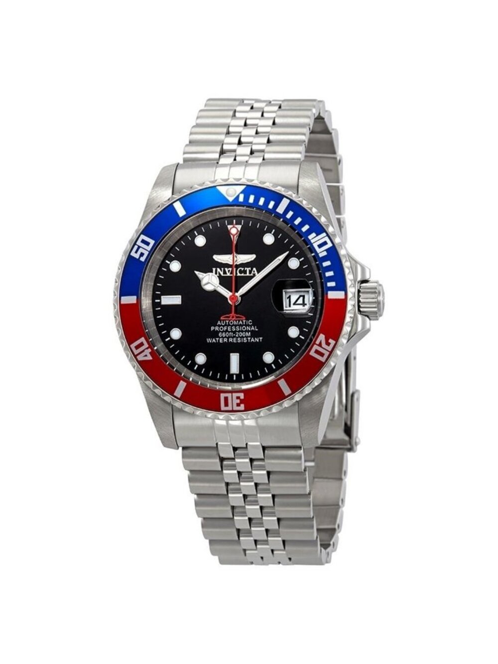NWT Invicta Pro Diver Automatic Pepsi Bezel Black Dial Men's Watch